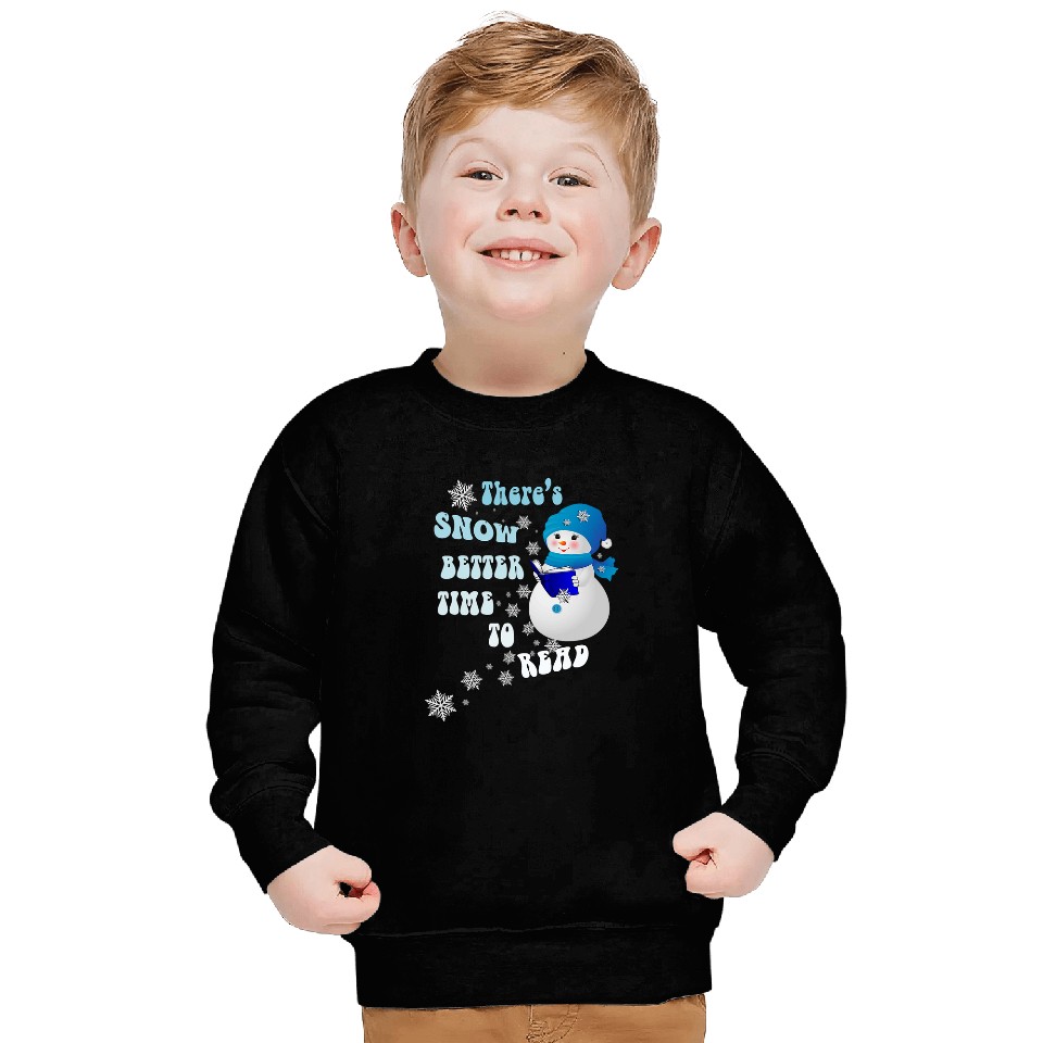 Book Lover Snowflakes Pattern Snowy Reader Snowmen Sweatshirts