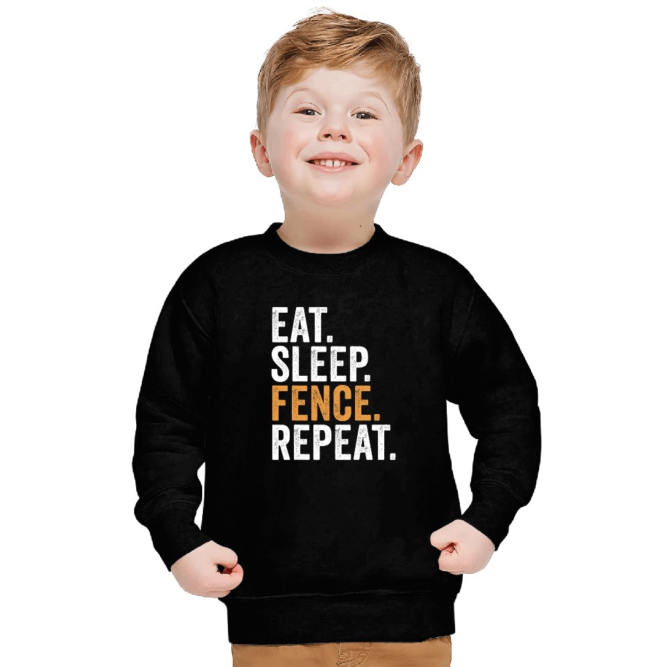 Eat Sleep Fence Repeat Funny Fencing Sweatshirts