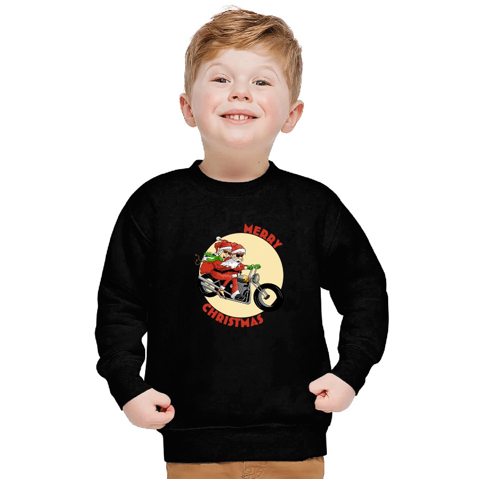 Mr and Mrs Claus on Motorcycle Christmas for Biker Couples Sweatshirts