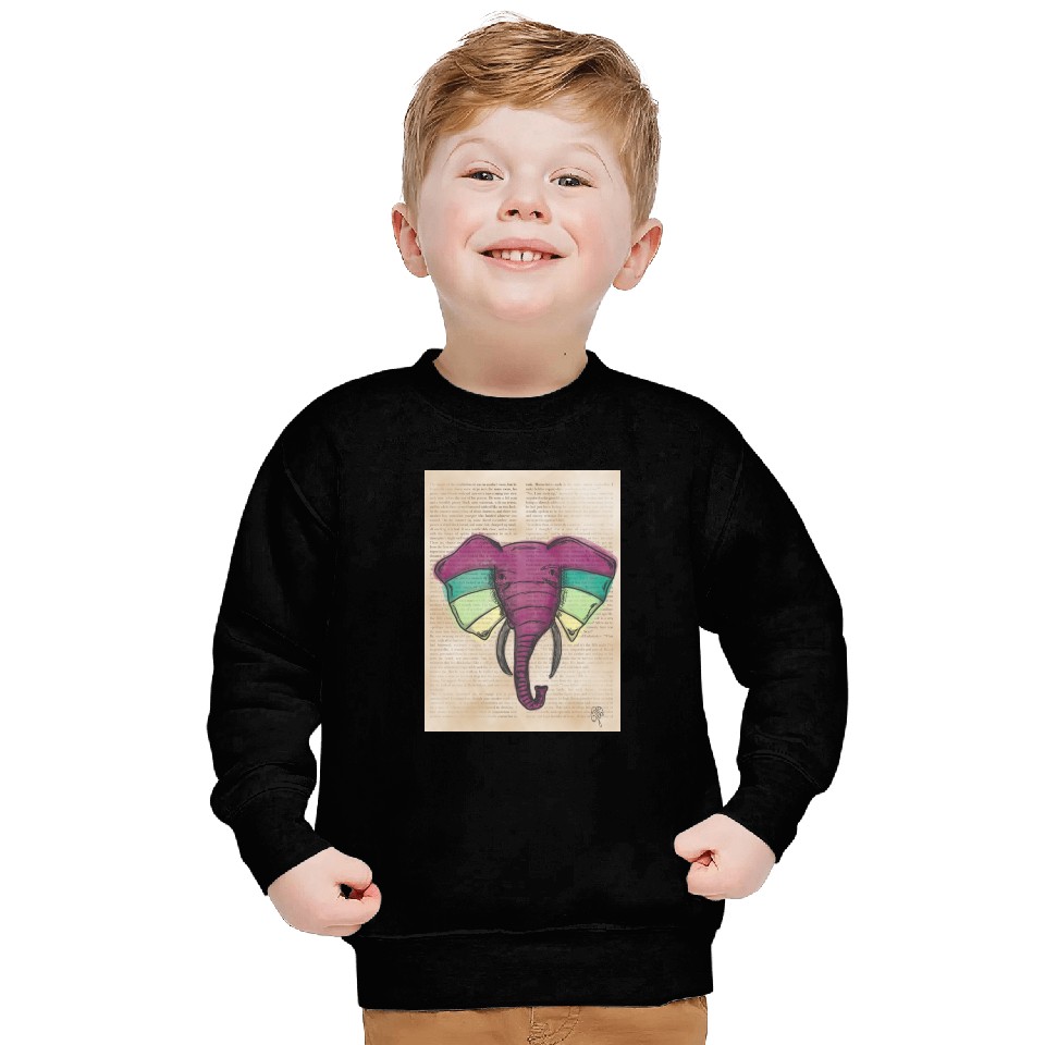 Elephant Water Color Face Sweatshirts