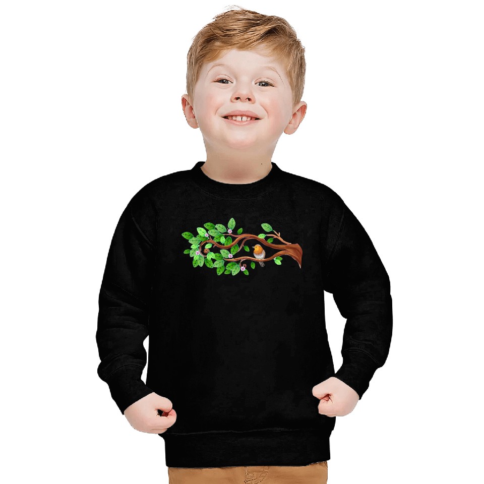 tree flowers bird Sweatshirts