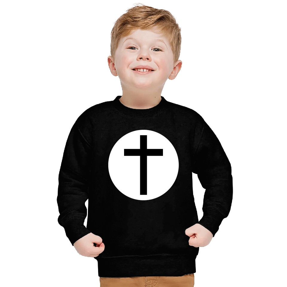 Cross Inside a White Circle Sweatshirts