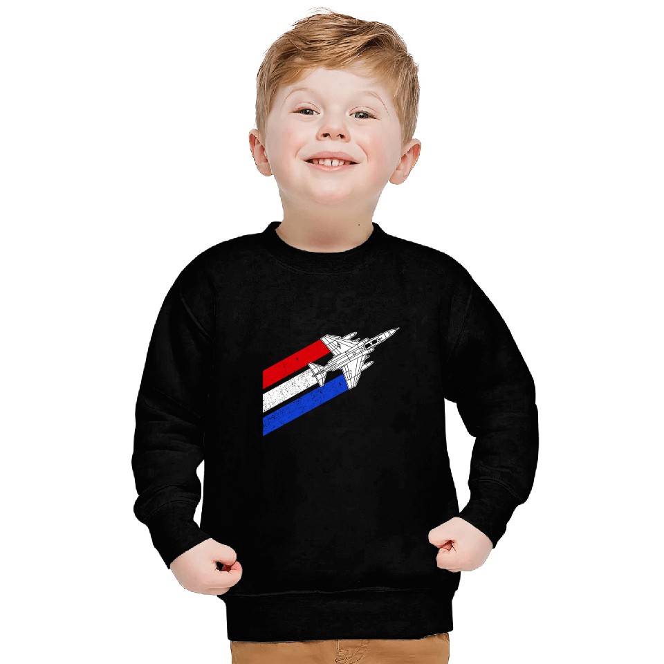 F-4 Phantom Vintage USA Contrails Red White Blue Sweatshirts