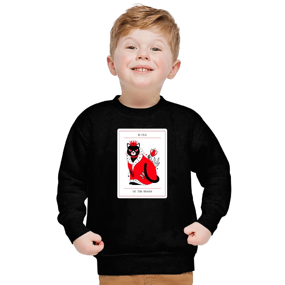 Pampered Black Cat, King of The House, Cat Owners Sweatshirts