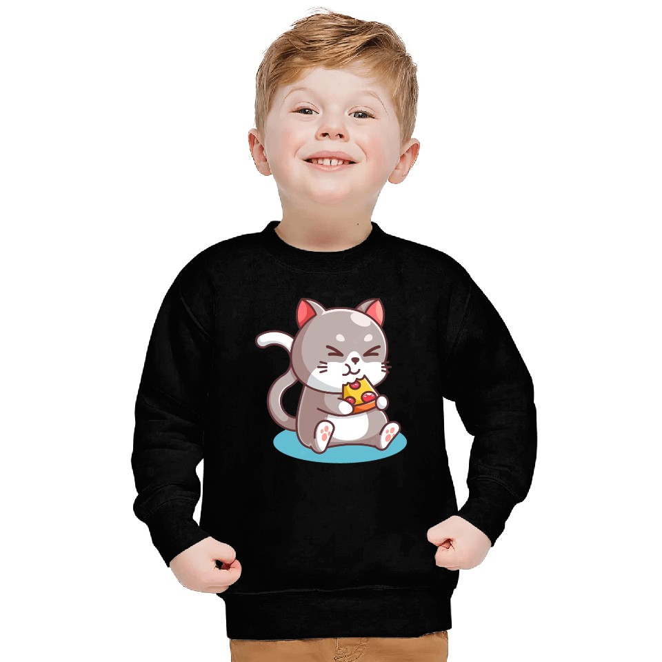 Cat Eating A Pizza Sweatshirts