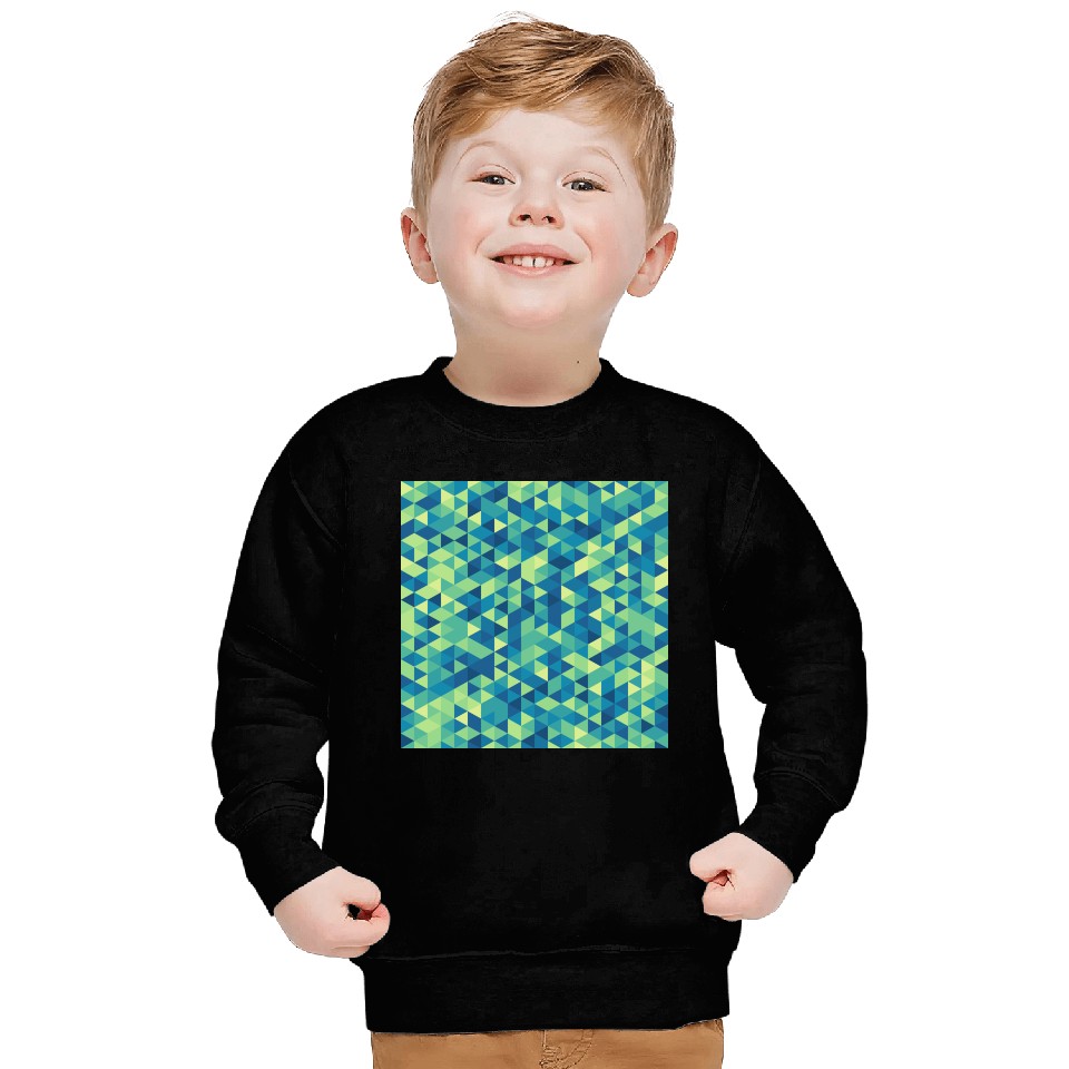 Geometric Hexagon Pattern Blue Yellow Green Sweatshirts