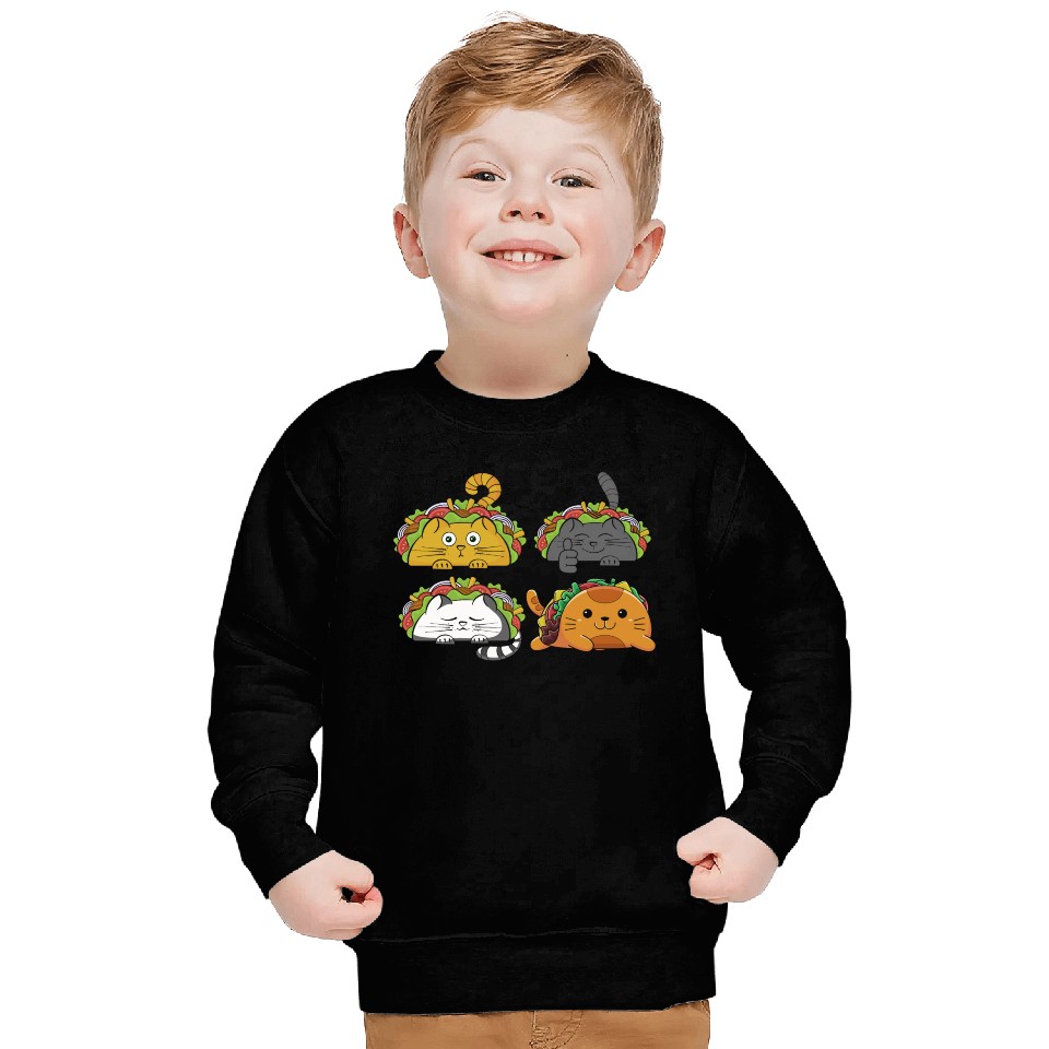 Cute Taco Cats Mexican Taco Lover Sweatshirts