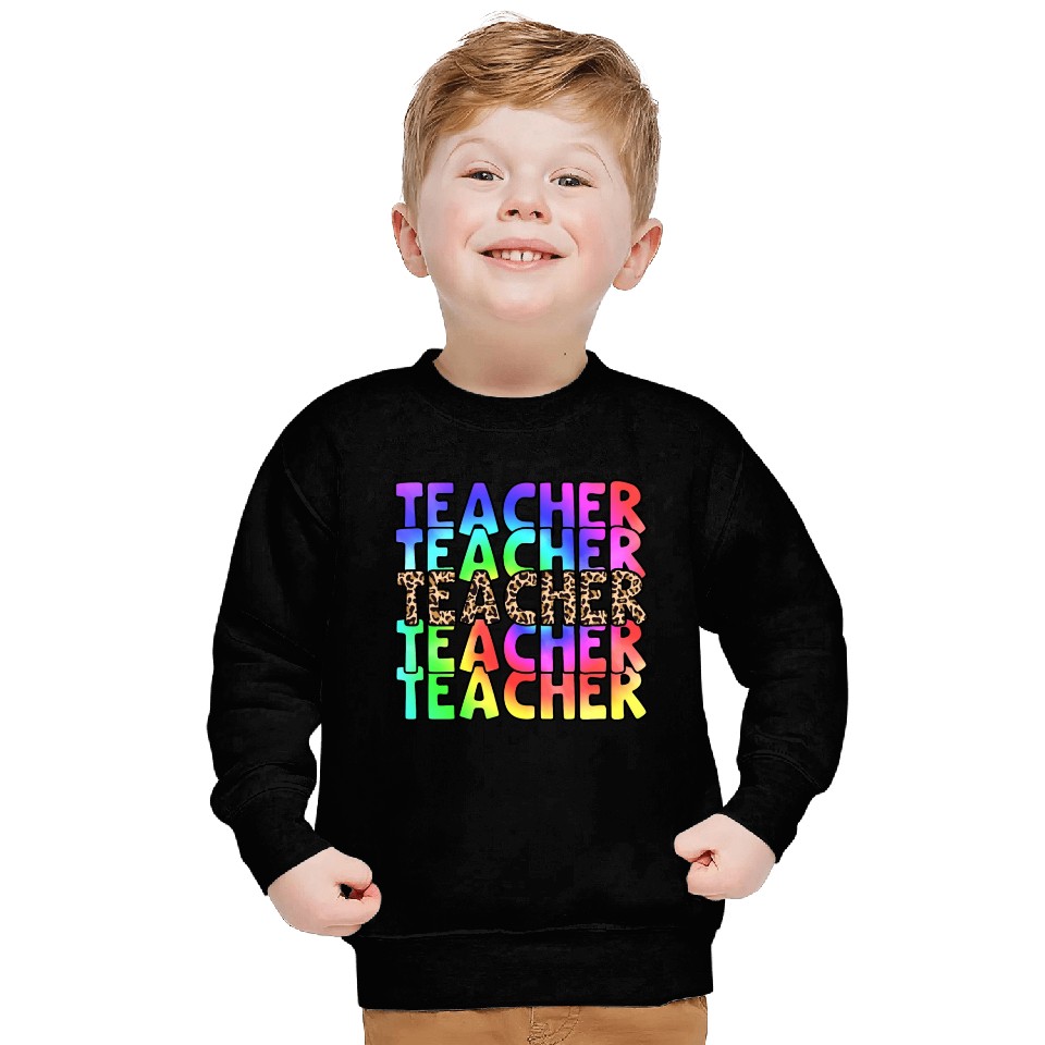 Teacher, colorful. Leopard Sweatshirts