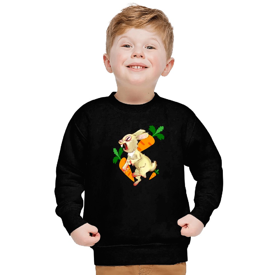 Crazy rabbit running for carrot Sweatshirts