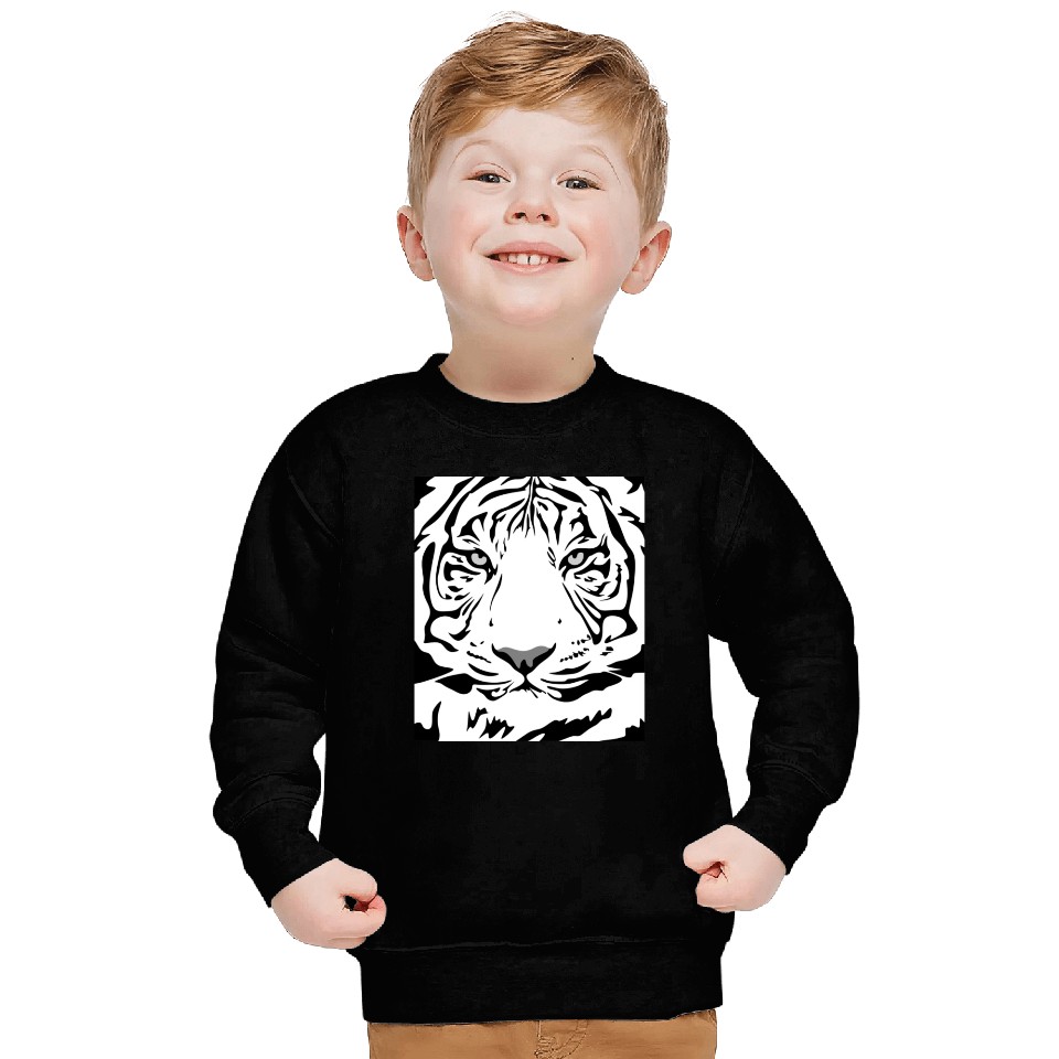 White Tiger Face Tattoo Sweatshirts