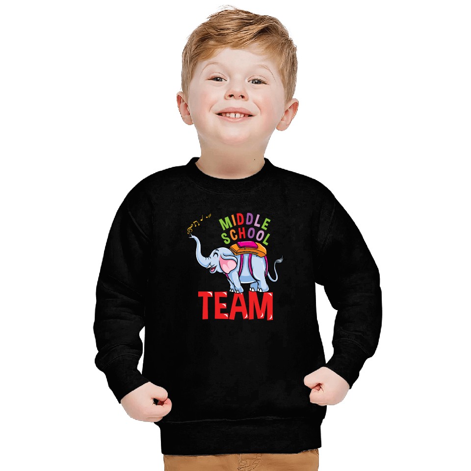 Back To School Elephant Middle School Team Sweatshirts