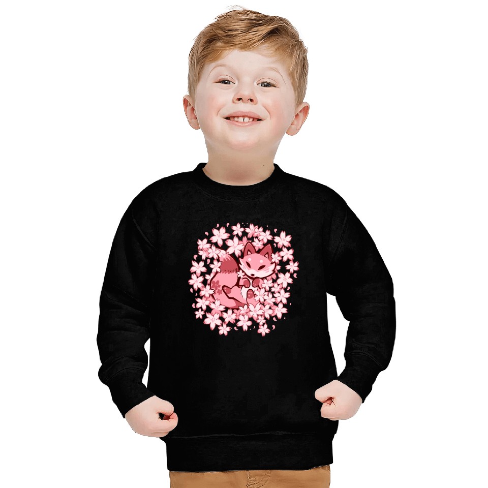 Cherry Blossom Fox Sweatshirts