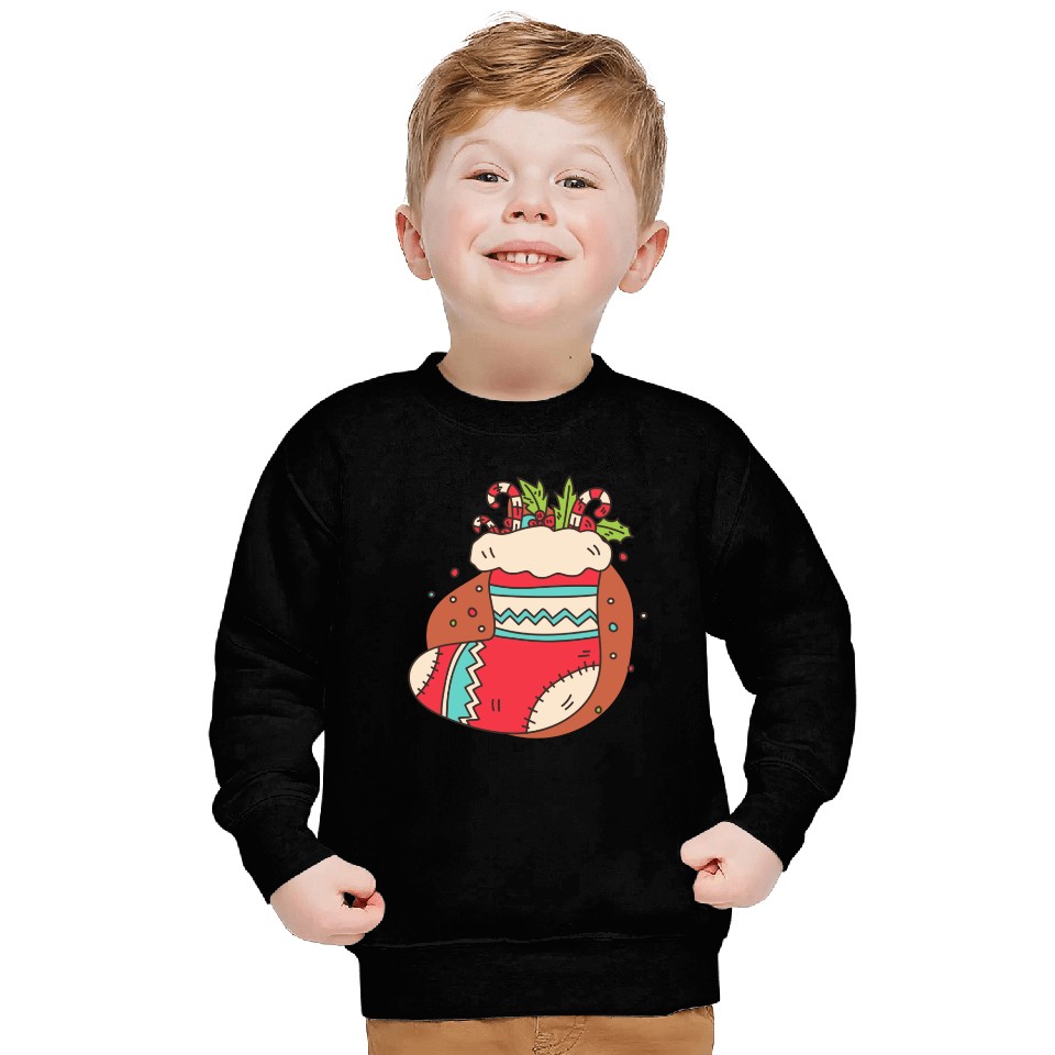 christmas sock with candy canes Sweatshirts