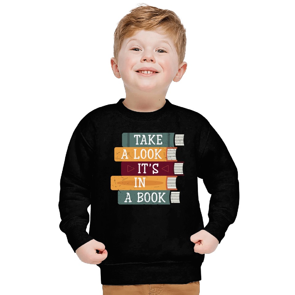 Take A Look It's A Book Retro Rainbow Reading Sweatshirts