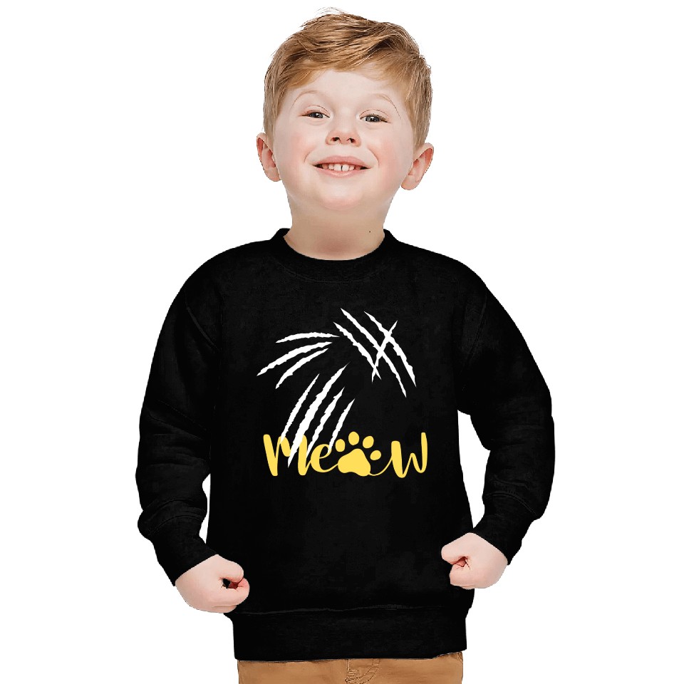 meow cat scratch Sweatshirts
