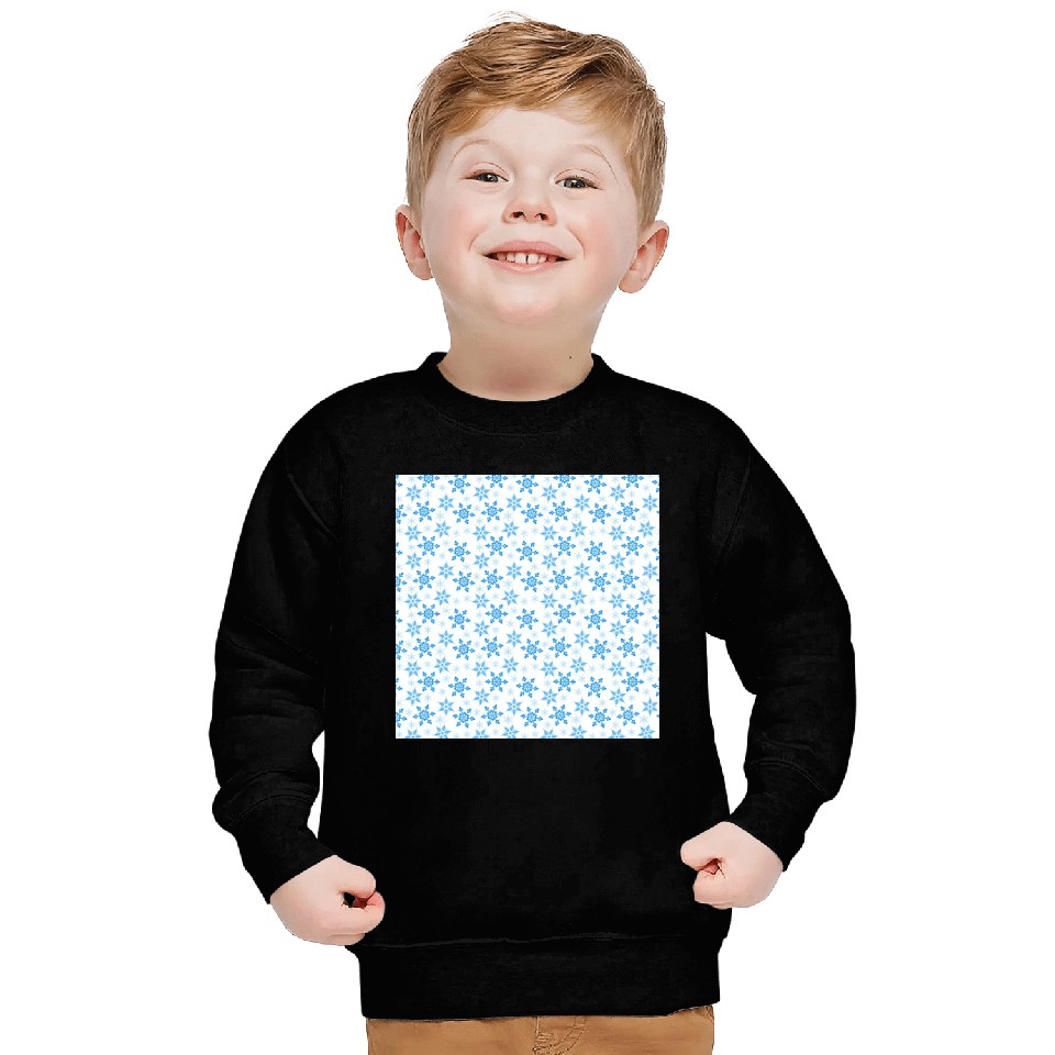 Modern Snowflakes Pattern White Blue Sweatshirts