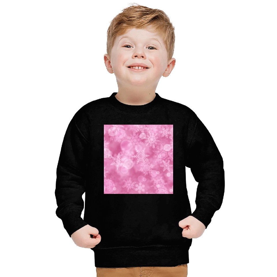 Pink White Snowflakes Pattern Sweatshirts