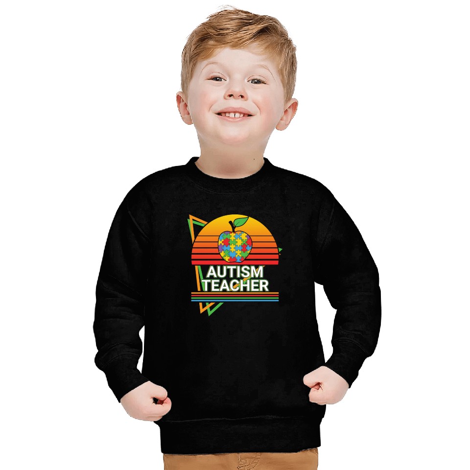 Autism Teacher Retro Sweatshirts