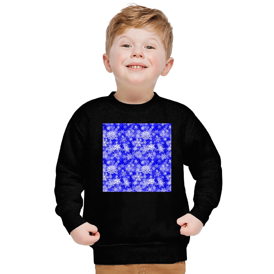 Navy Blue White Snowflakes Pattern Sweatshirts