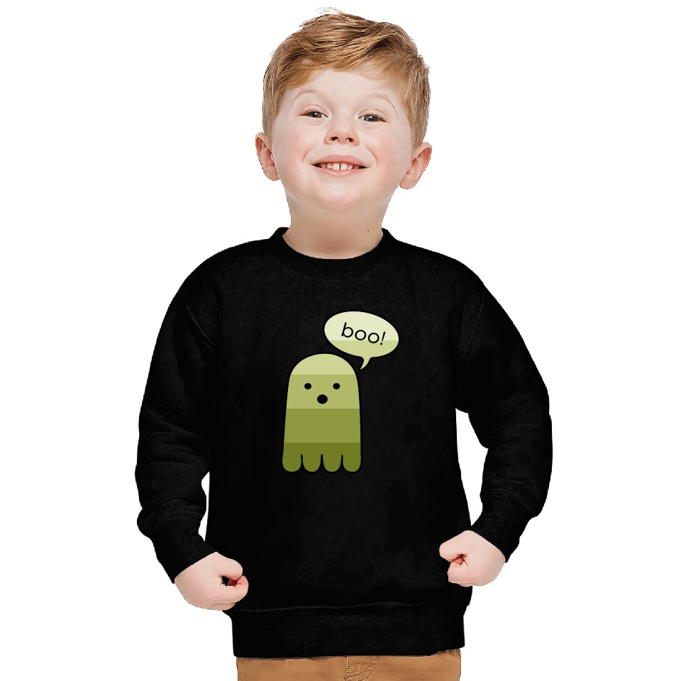 Olive Green Boo Ghost Halloween Sweatshirts