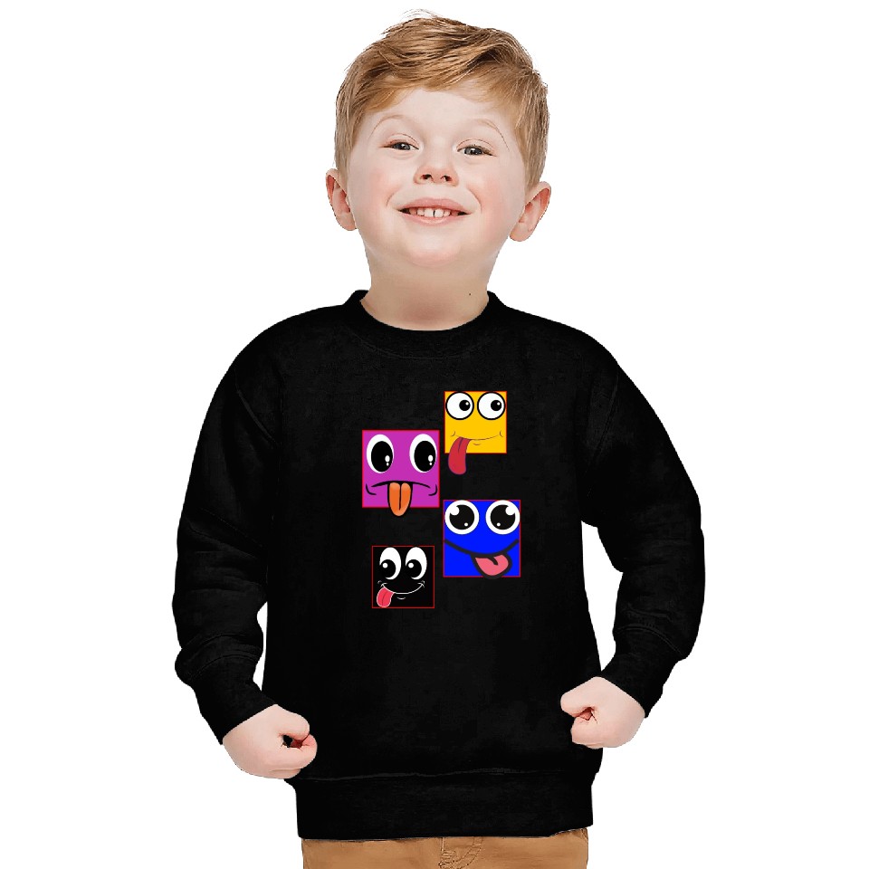 colorful square cartoon design Sweatshirts