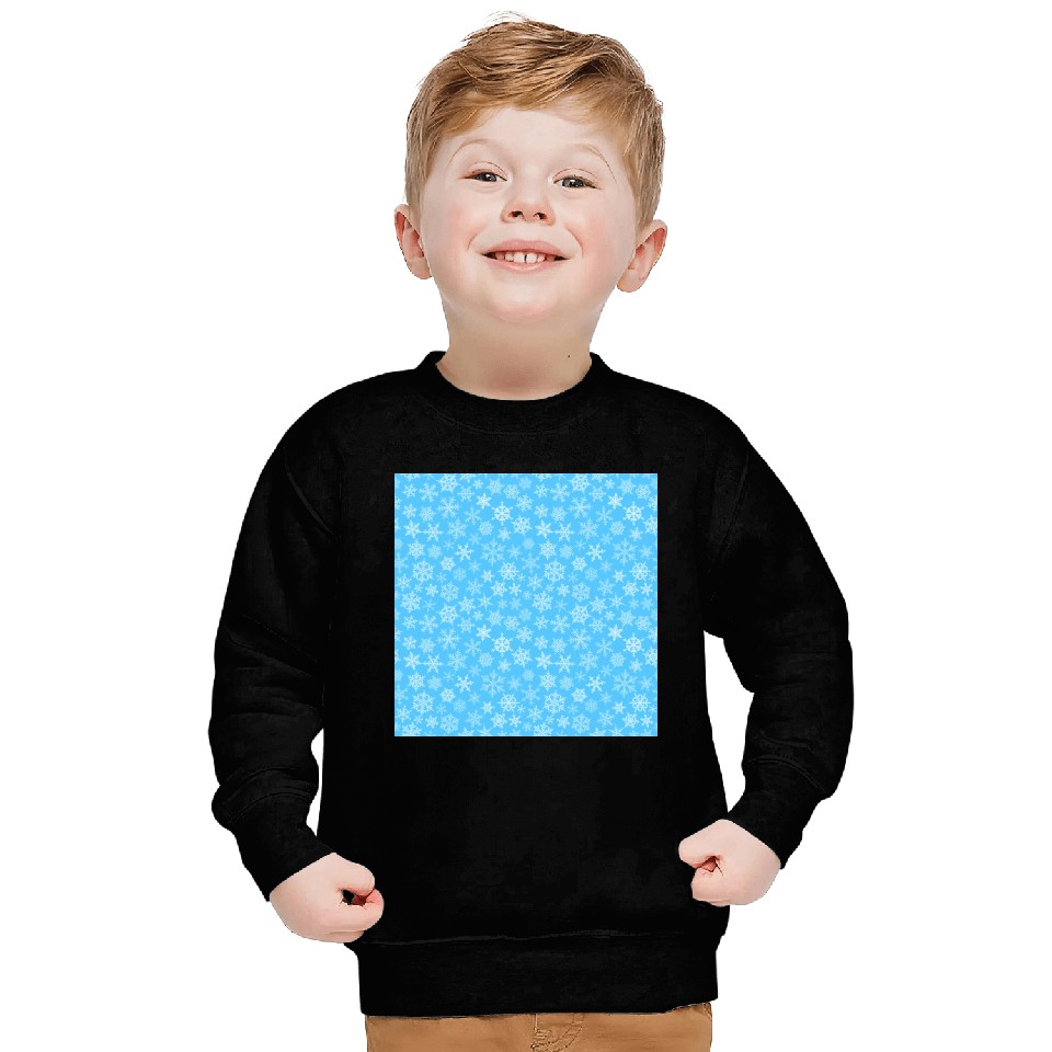 Modern Blue Snowflakes Pattern Sweatshirts