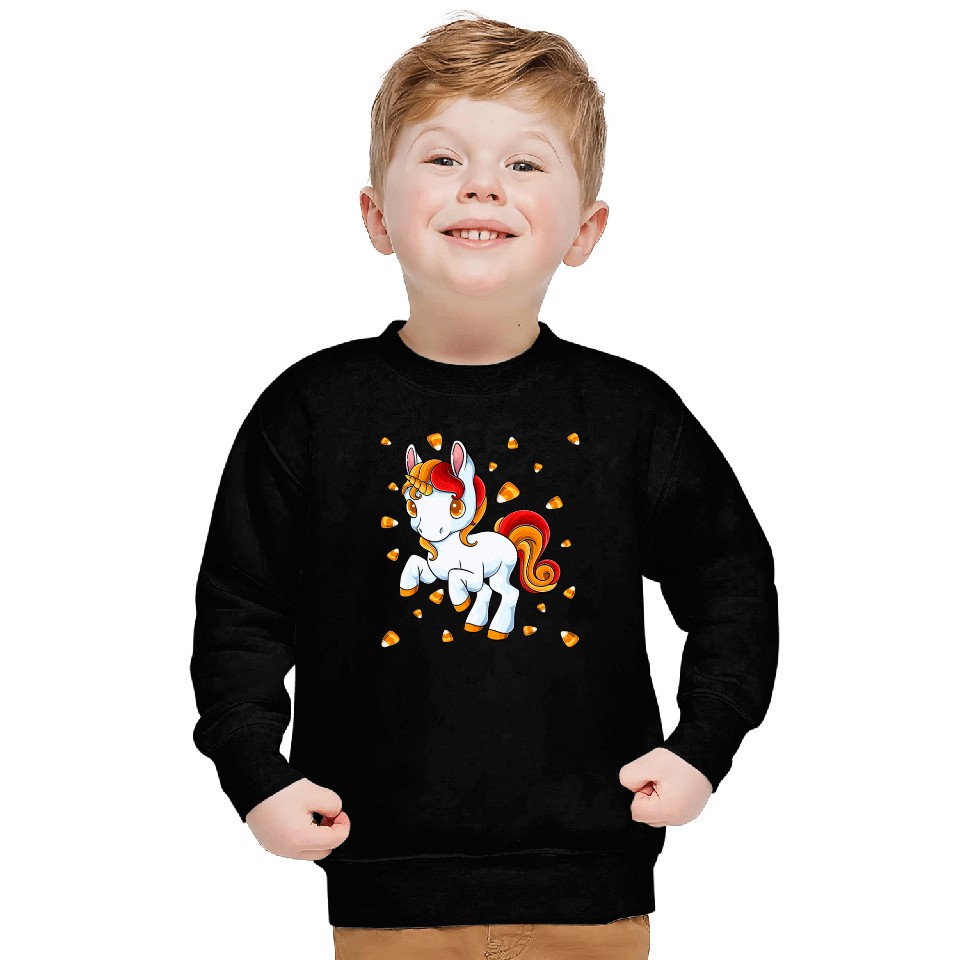 Halloween Unicorn Pony Candy Corn Halloween Sweatshirts