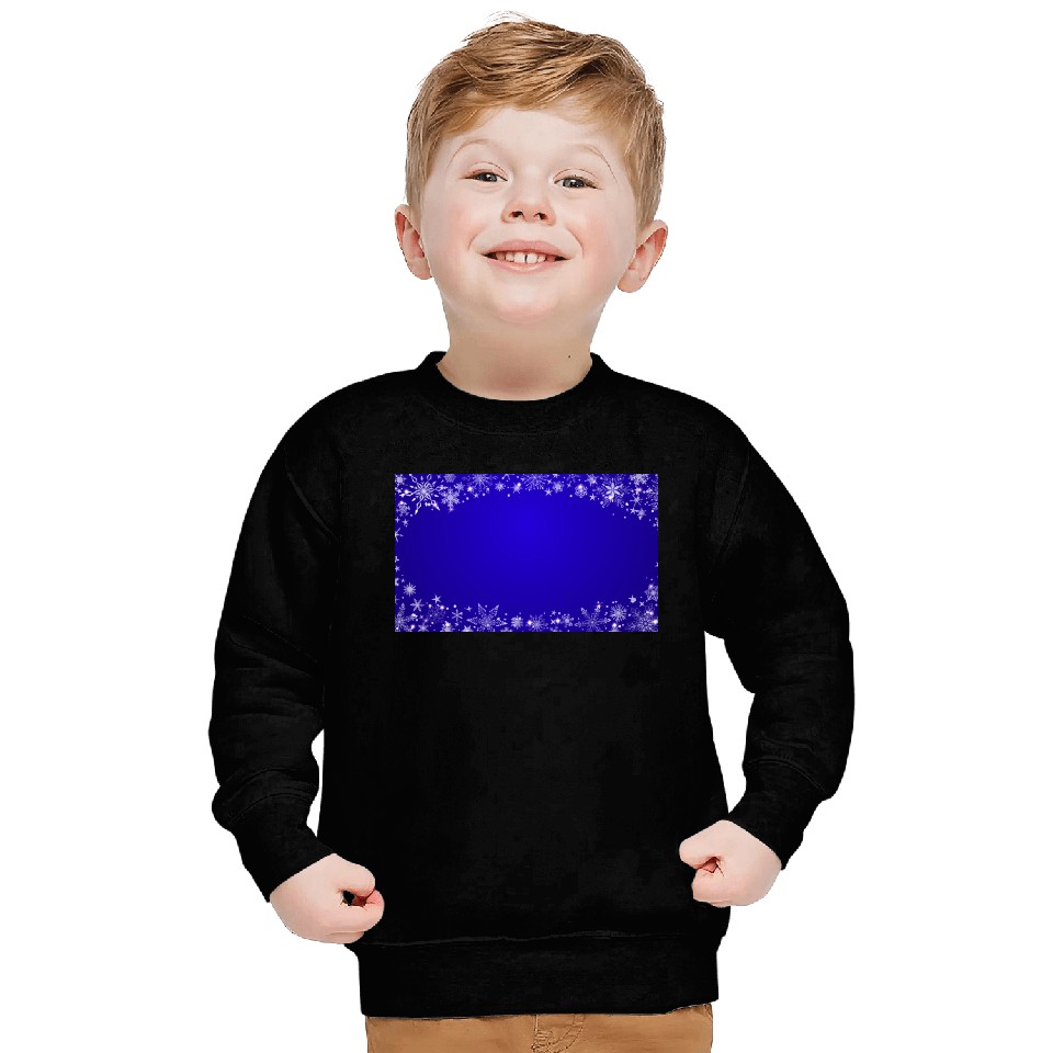 Modern Navy Blue Snowflakes Pattern Sweatshirts
