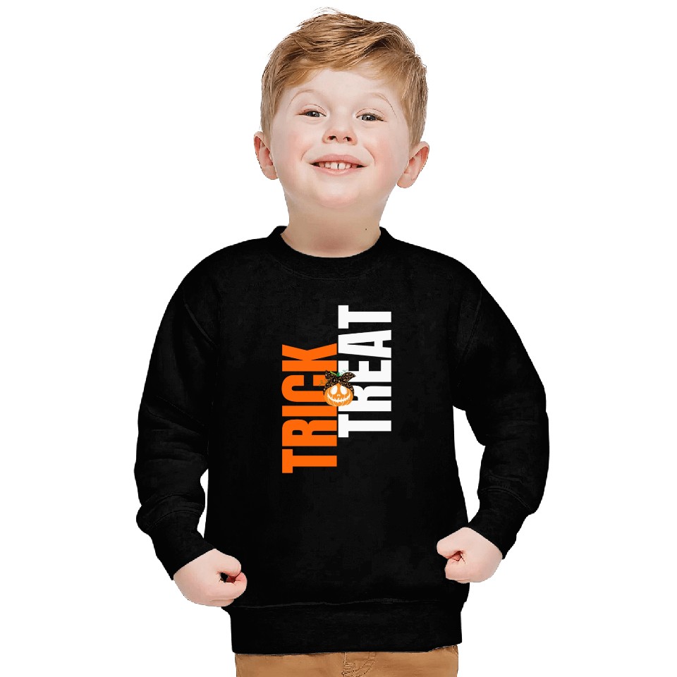 trick or treat Typography Saying Sweatshirts
