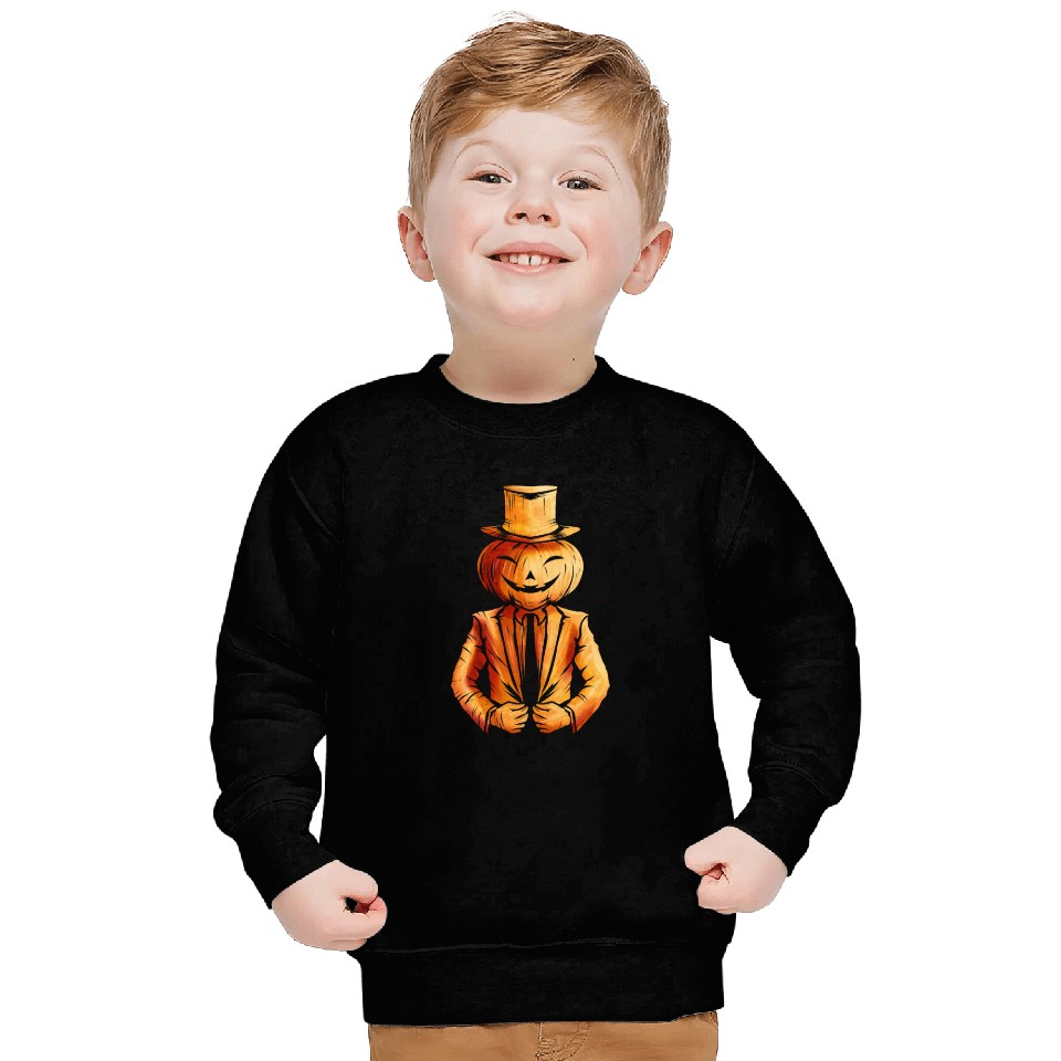 Realistic Jack O Lantern Pumpkin Man In Suit Sweatshirts