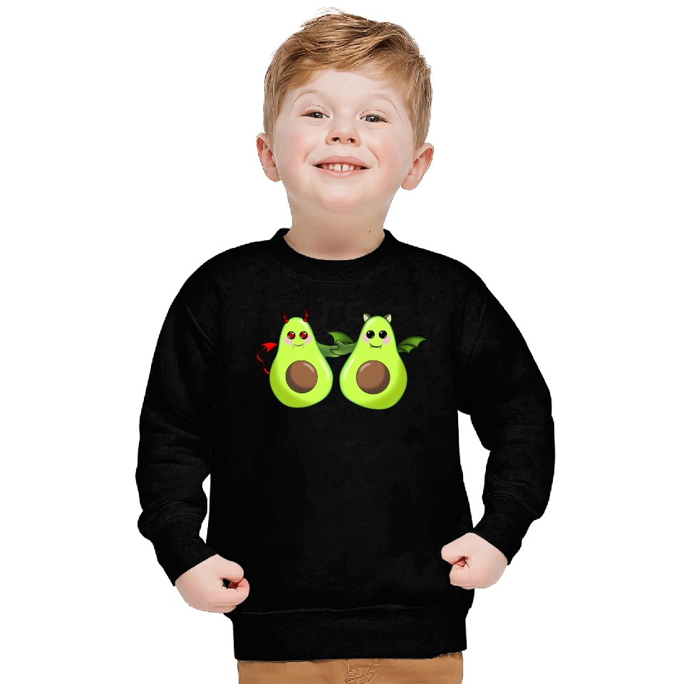 Devil and bat avocado friends Sweatshirts