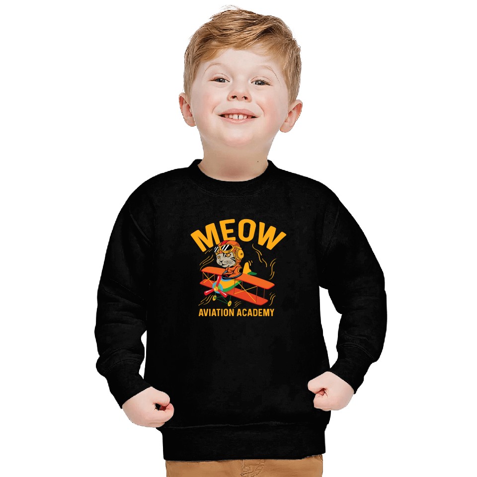 Meow Aviation Academy Co-Pilot Gift Sweatshirts