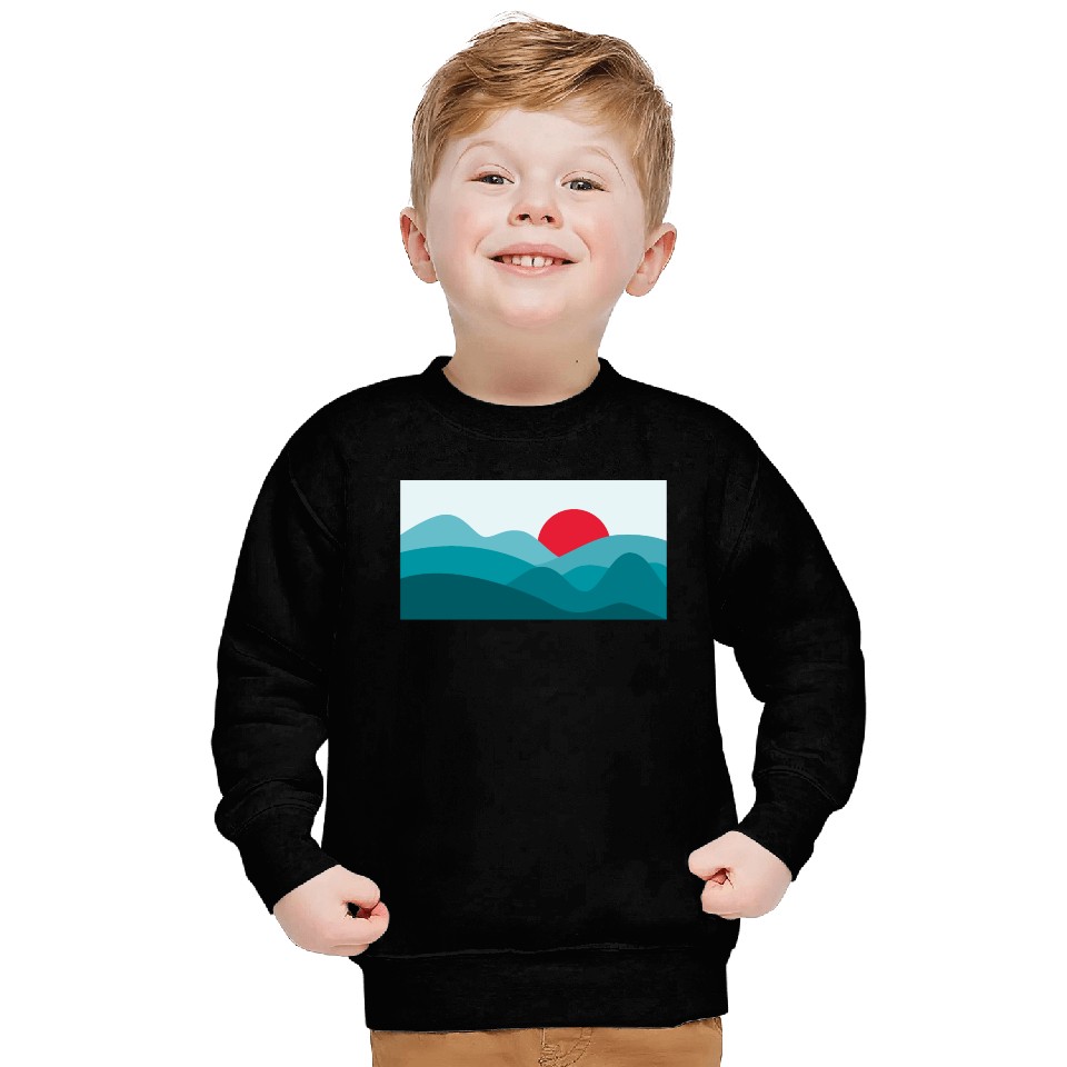 Minimalist Sun Teal Blue Sweatshirts