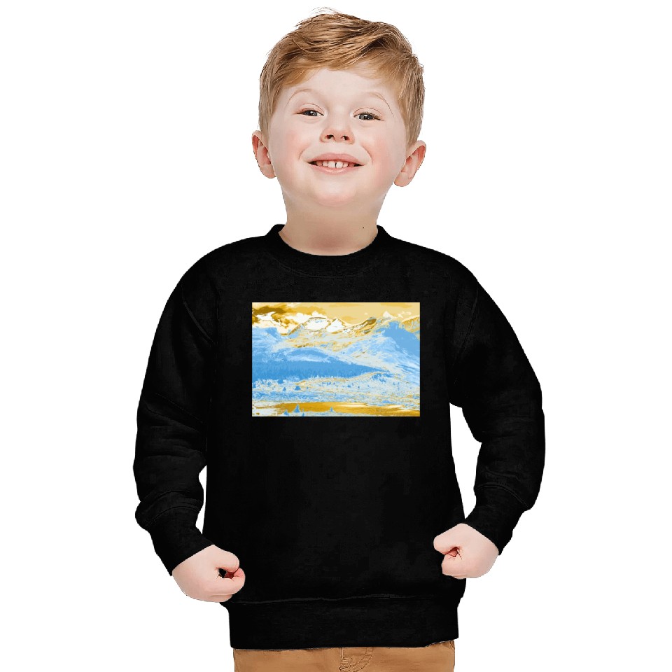 Golden Blue Mountain Lake Sweatshirts