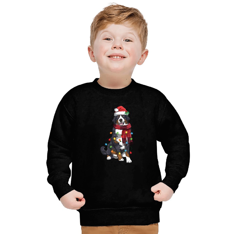Bernese Mountain Christmas Light Funny Dog Lover Sweatshirts