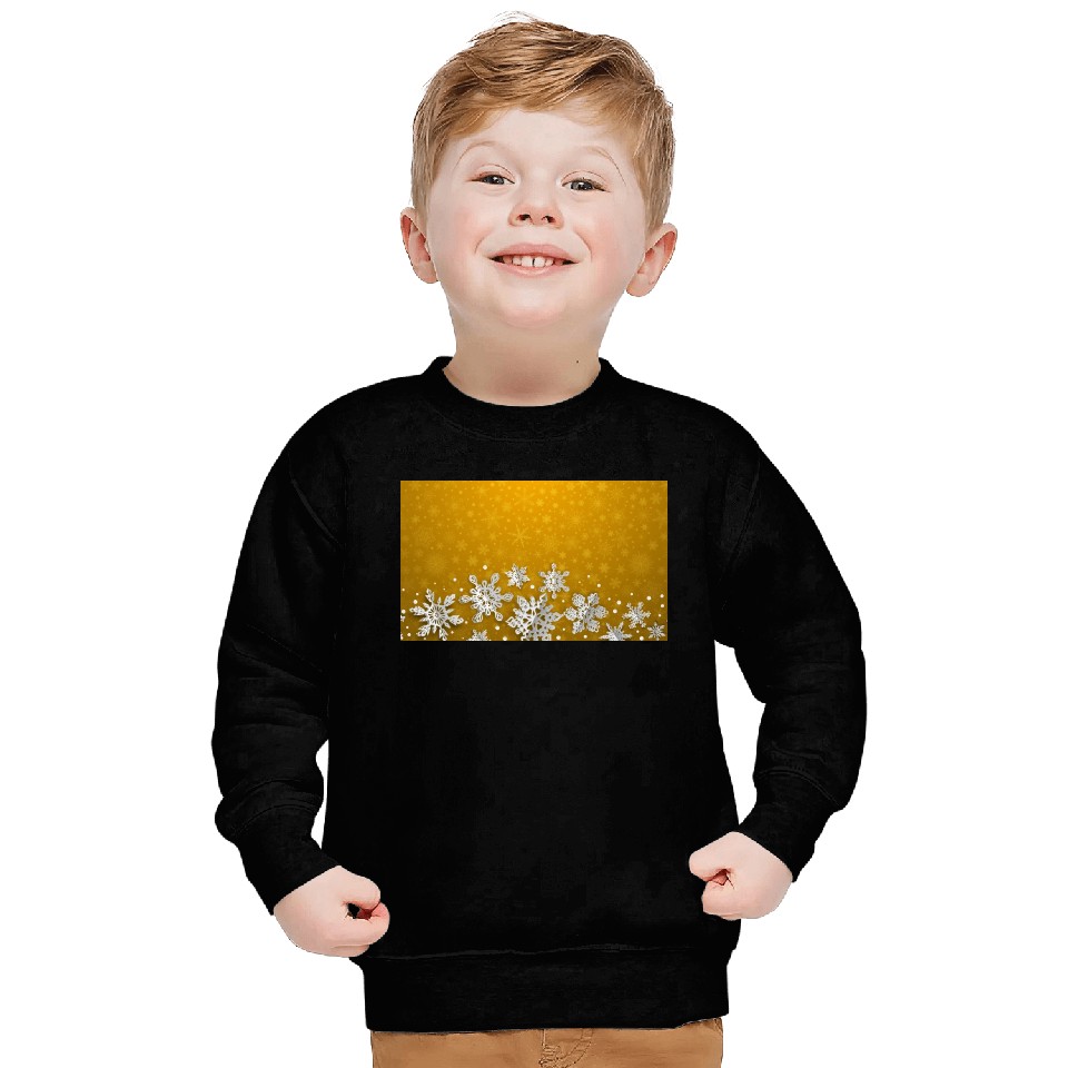 Yellow Snowflakes Pattern Sweatshirts