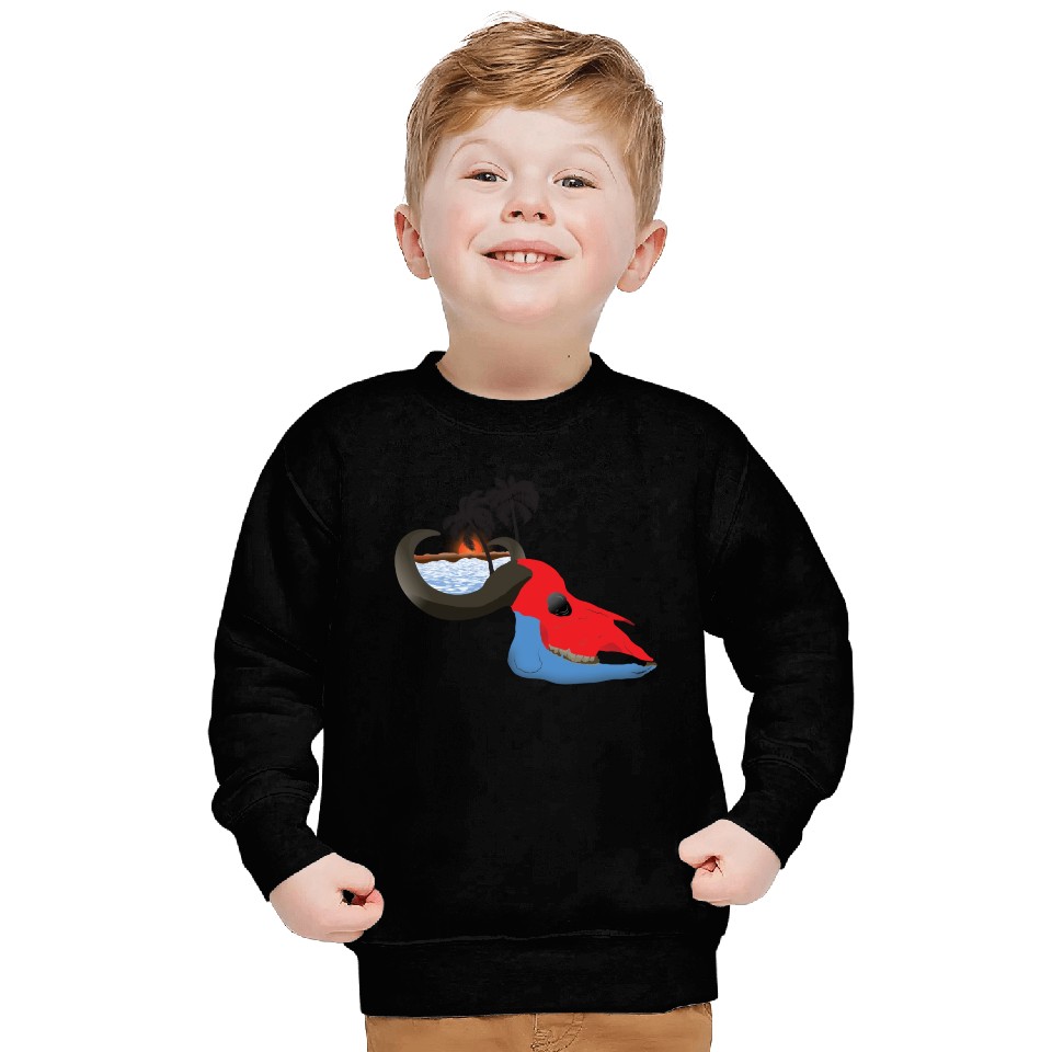 buffalo skull colorful Sweatshirts