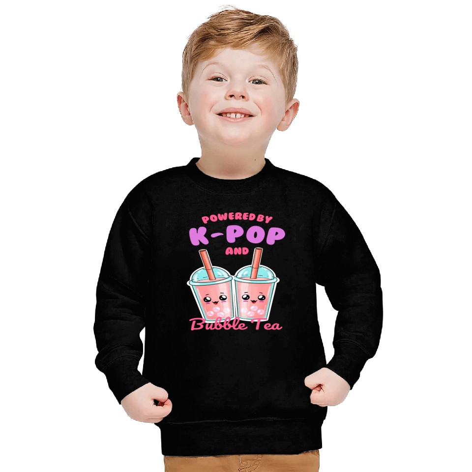Powered By K POP And Bubble Tea Sweatshirts