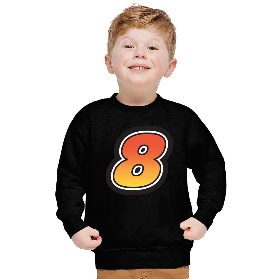 Number Eight 8 Gradient Yellow Orange 3 Stroke Sweatshirts
