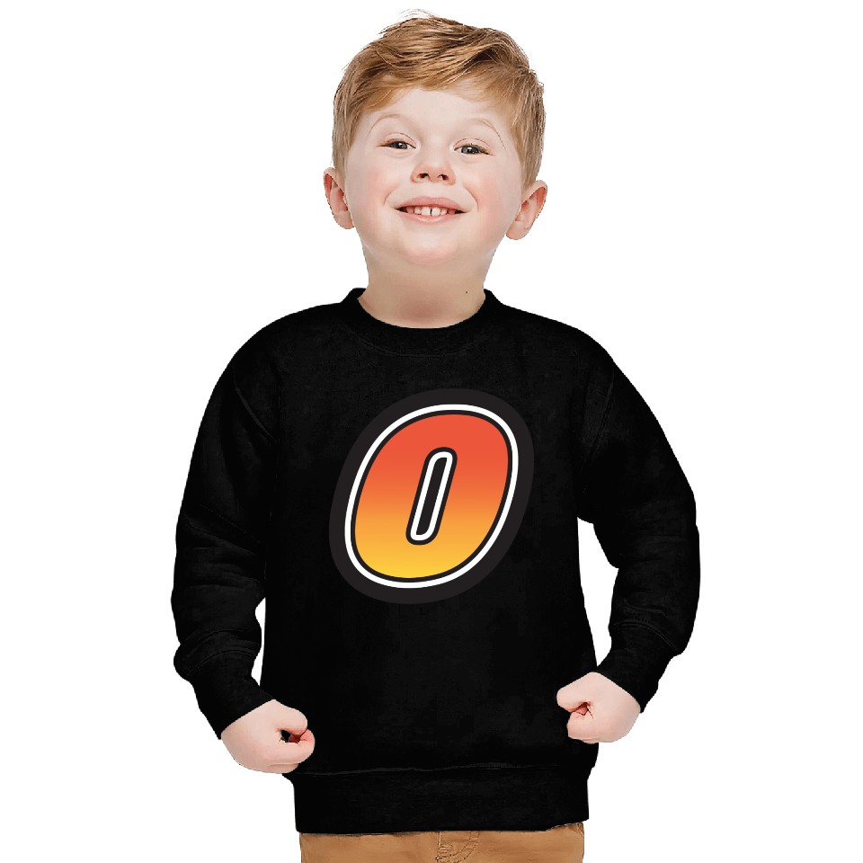 Number Zero 0 Gradient Yellow Orange 3 Stroke Sweatshirts