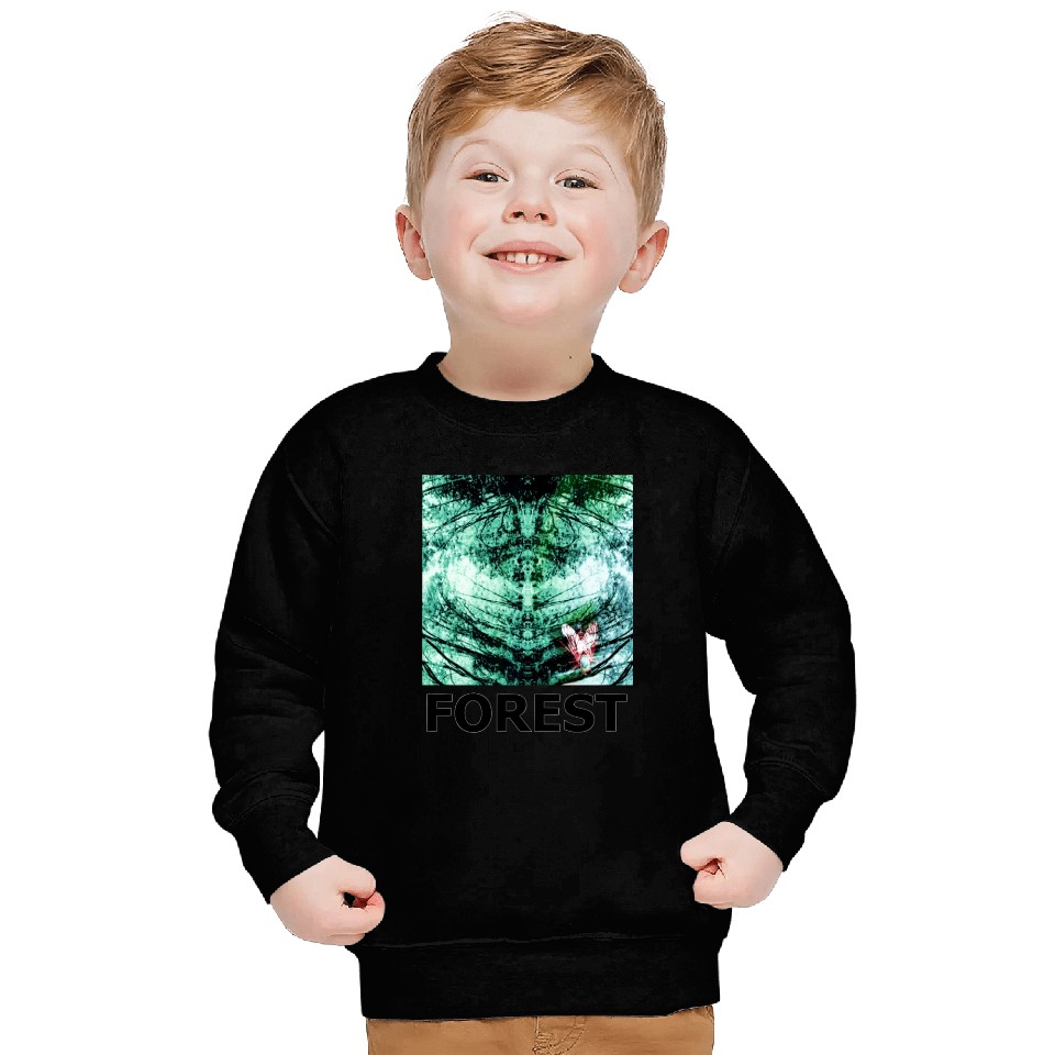 Green forest mandala black Sweatshirts