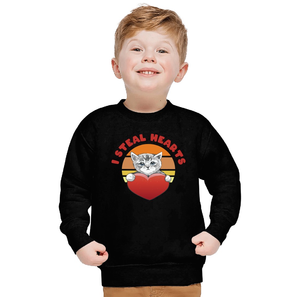Cat I steal hearts1789 Sweatshirts