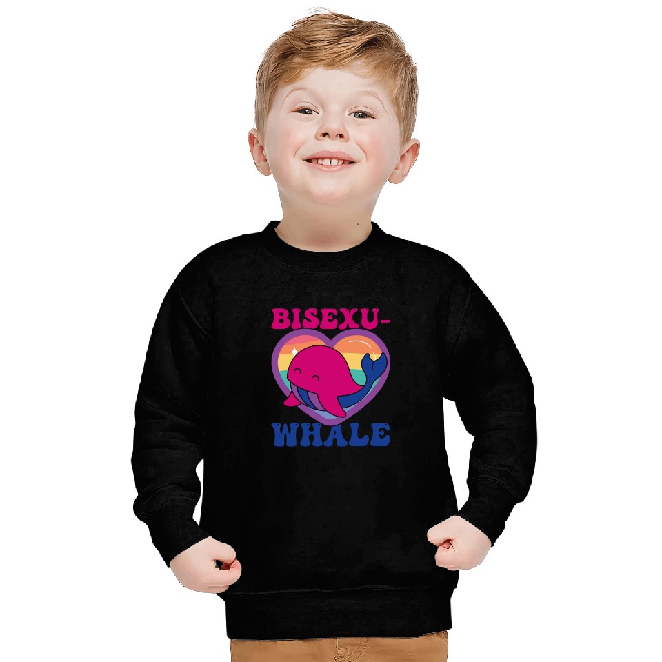 Bisexu-Whale Kawaii Whale Bisexual Pride Flag Sweatshirts