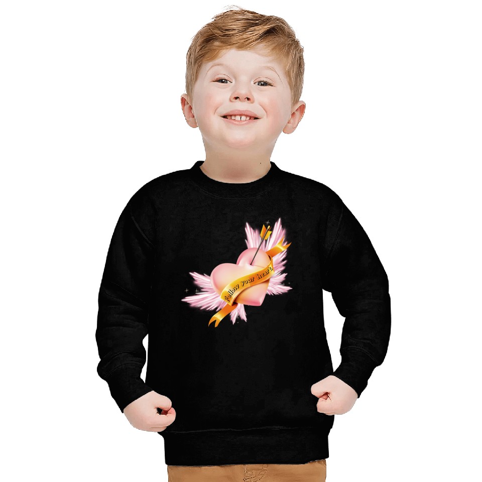 Follow your heart. Pink Valentine's Heart Sweatshirts