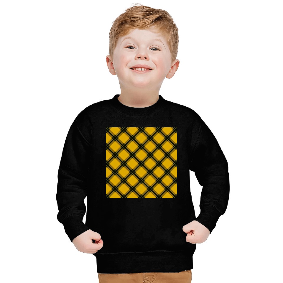 Tartan Touch A Yellow and Black Pattern Sweatshirts