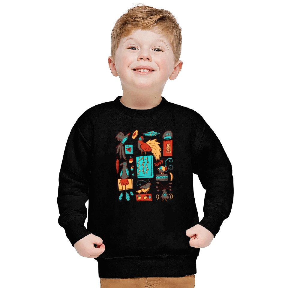 Retro 1950s Birds Of Paradise Pattern Sweatshirts
