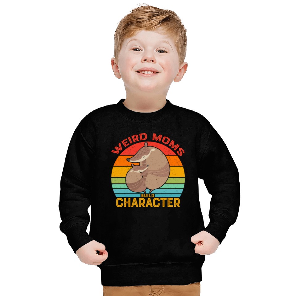Vintage Weird Moms Build Character Armadillo Sweatshirts