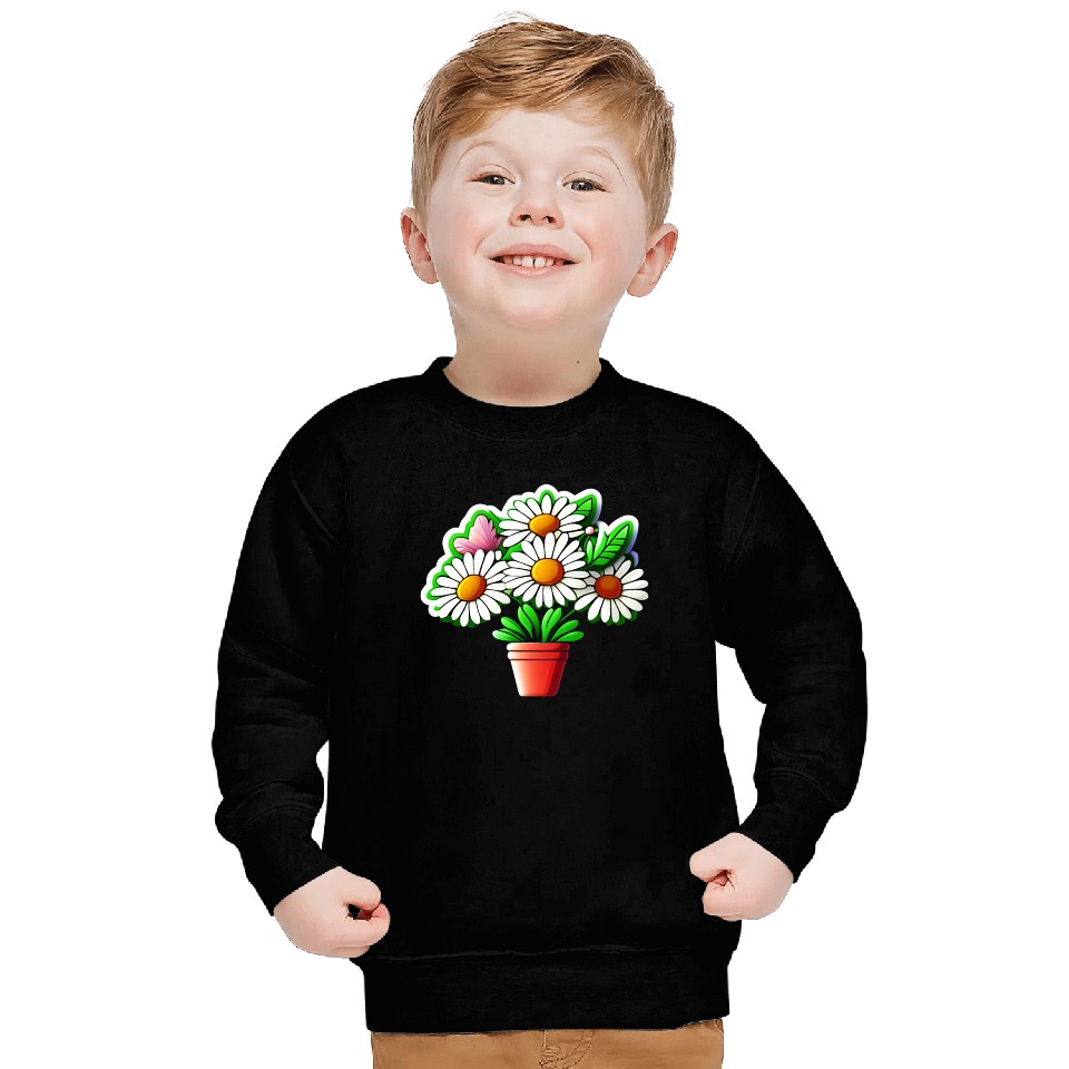 Daisy Flower Sticker Sweatshirts