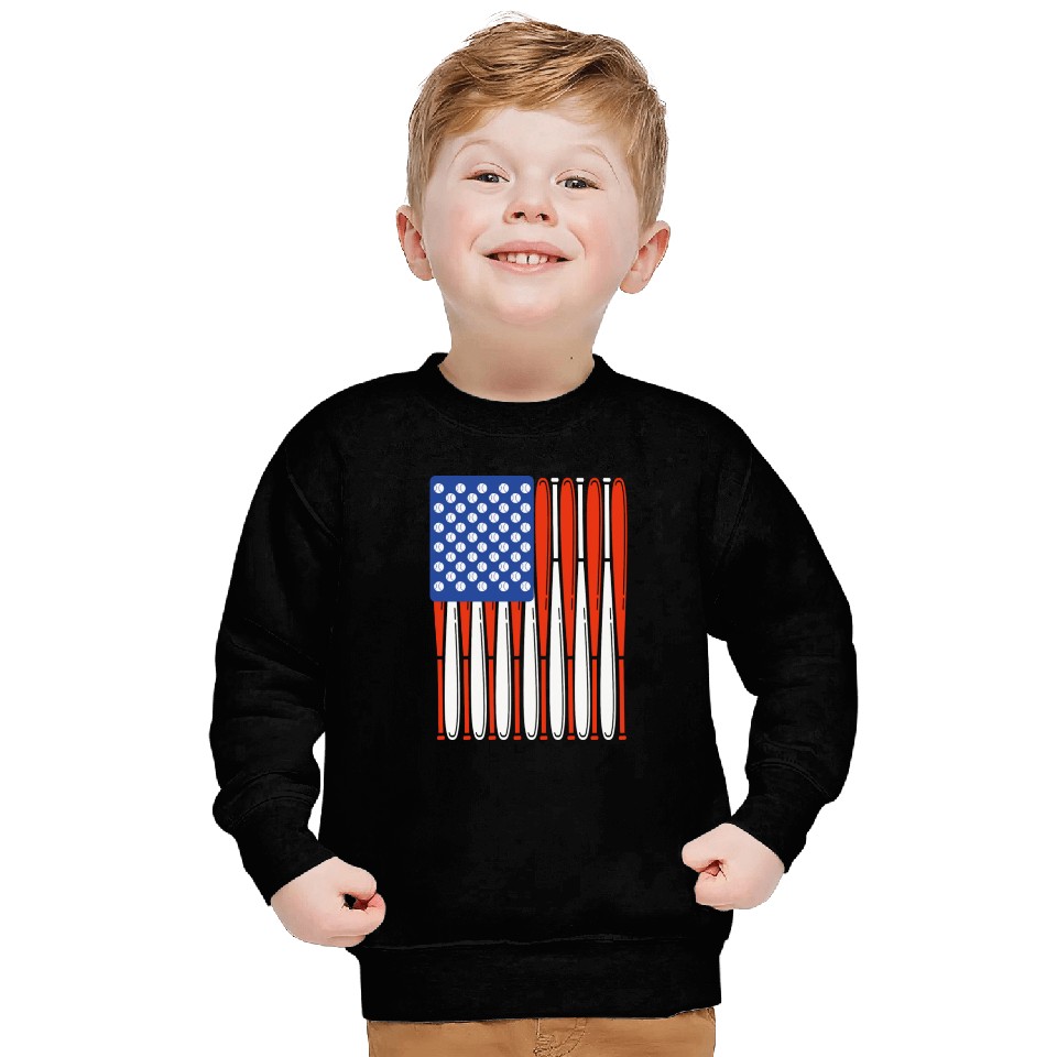 Vintage Baseball Bat American Us Flag Gift Sweatshirts
