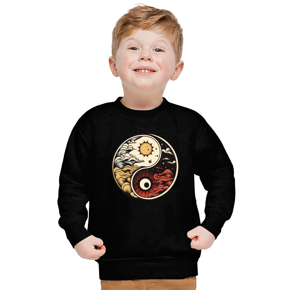 Sun and moon yin yang Sweatshirts